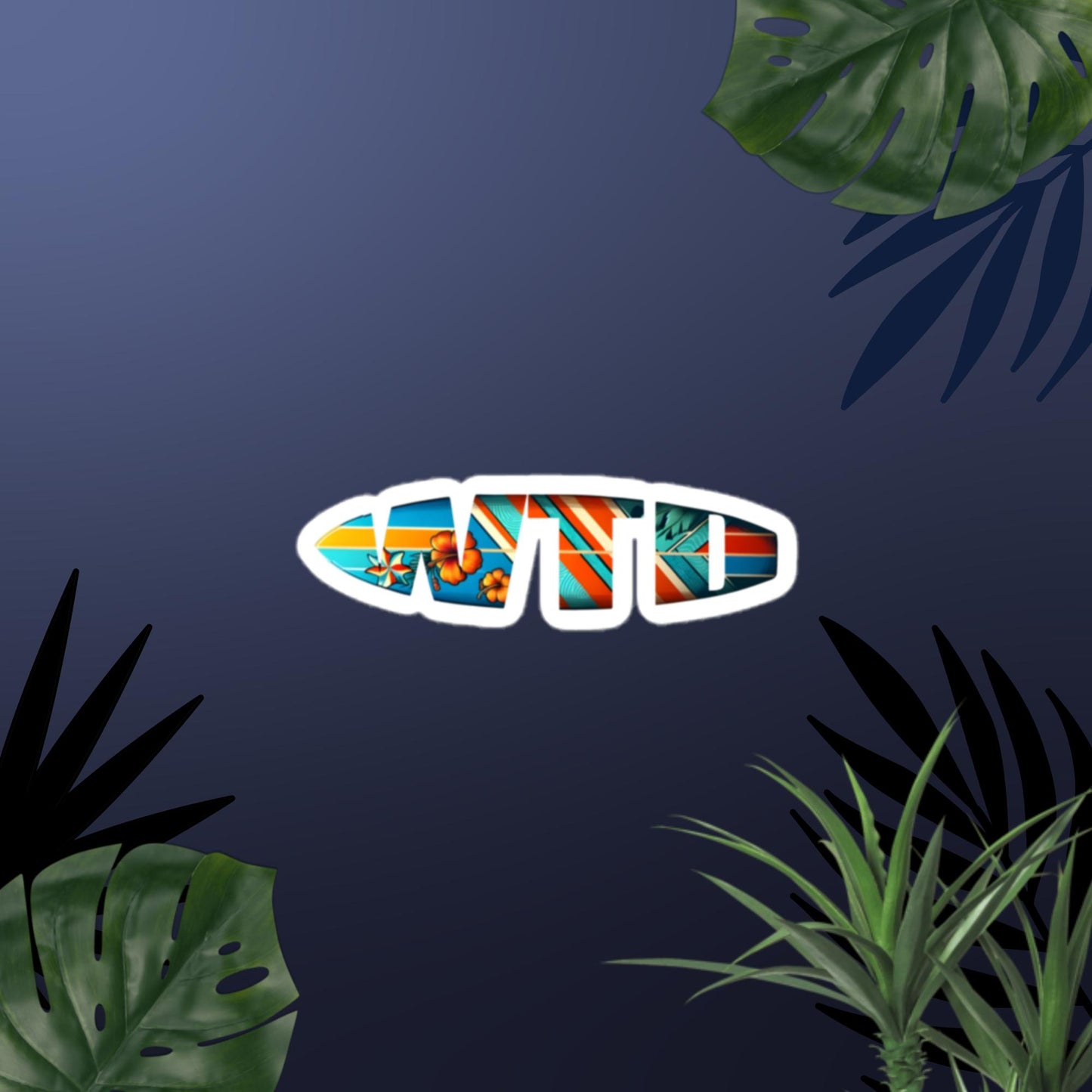 WTD TROPICAL Surfboard Sticker